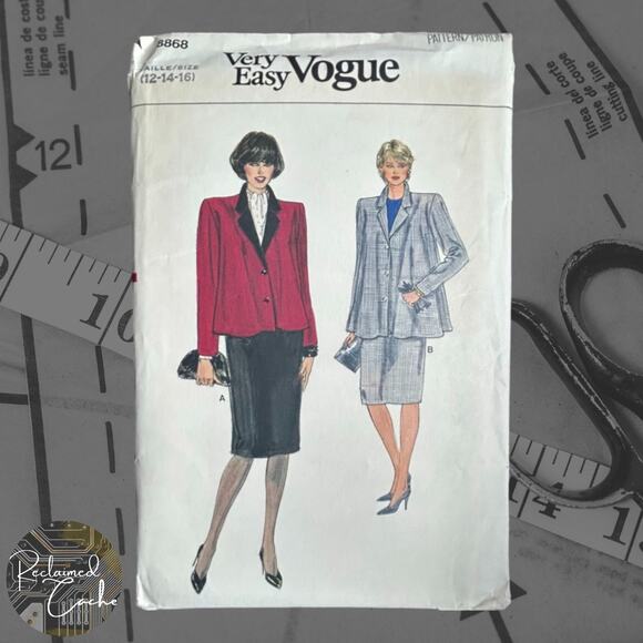 Very Easy Vogue 8868 Misses' Jacket and Skirt Pattern - Size 12-14-16 - Picture 1 of 5